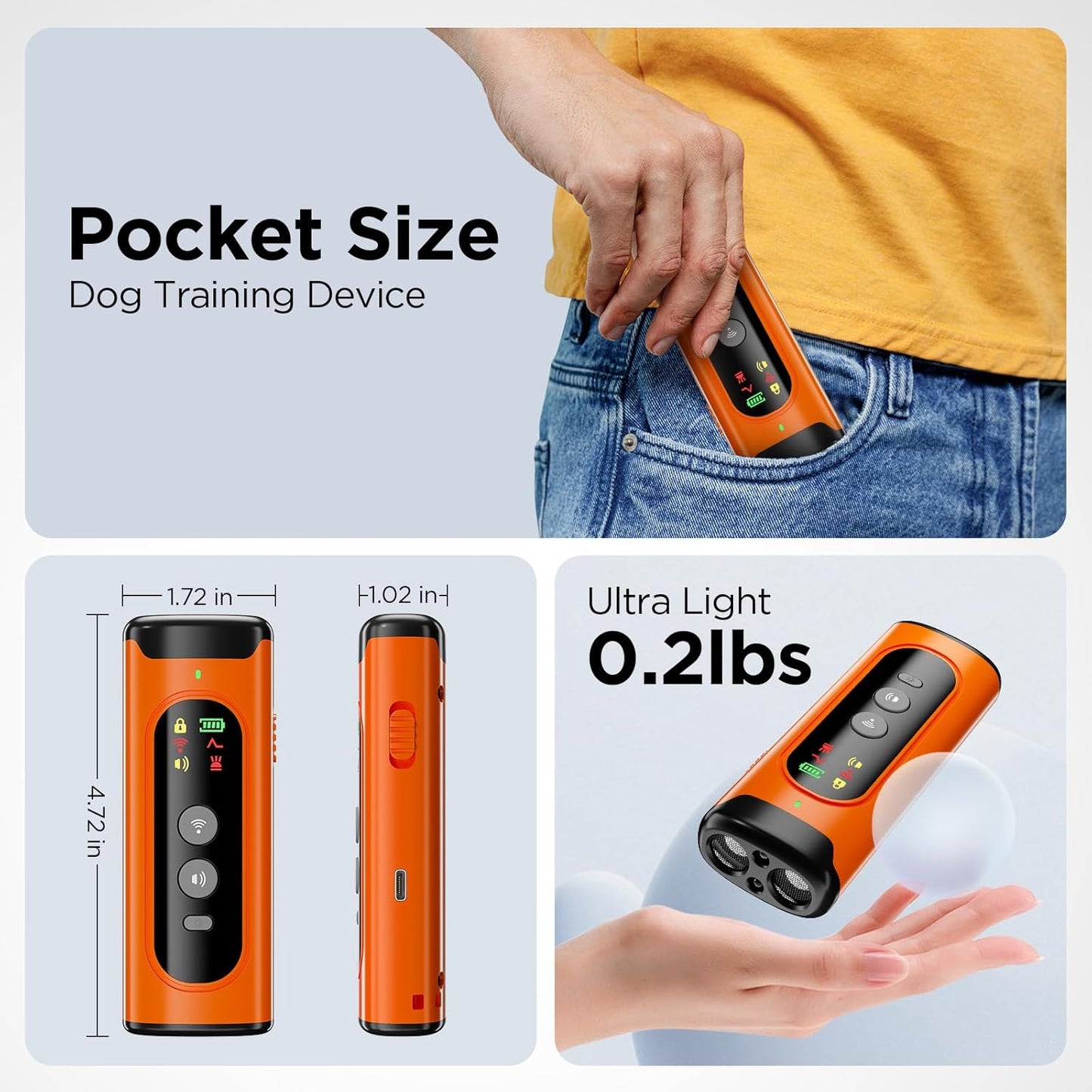 2024 Dog Bark Deterrent Device, Anti-Bark Device for Dog Training & Behavior Aid, No Need to Yell or Pat, Simply Point at the Dog within 35Ft, Ultra-Bright LED Flashlight | Bark Collar Alternative