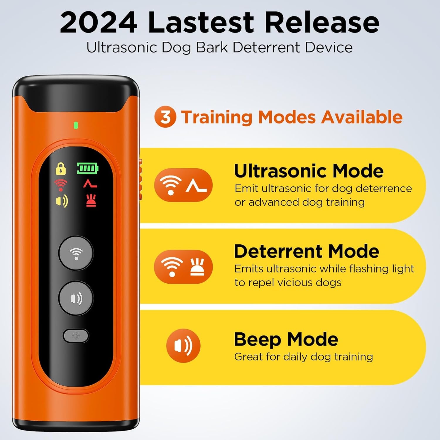 2024 Dog Bark Deterrent Device, Anti-Bark Device for Dog Training & Behavior Aid, No Need to Yell or Pat, Simply Point at the Dog within 35Ft, Ultra-Bright LED Flashlight | Bark Collar Alternative