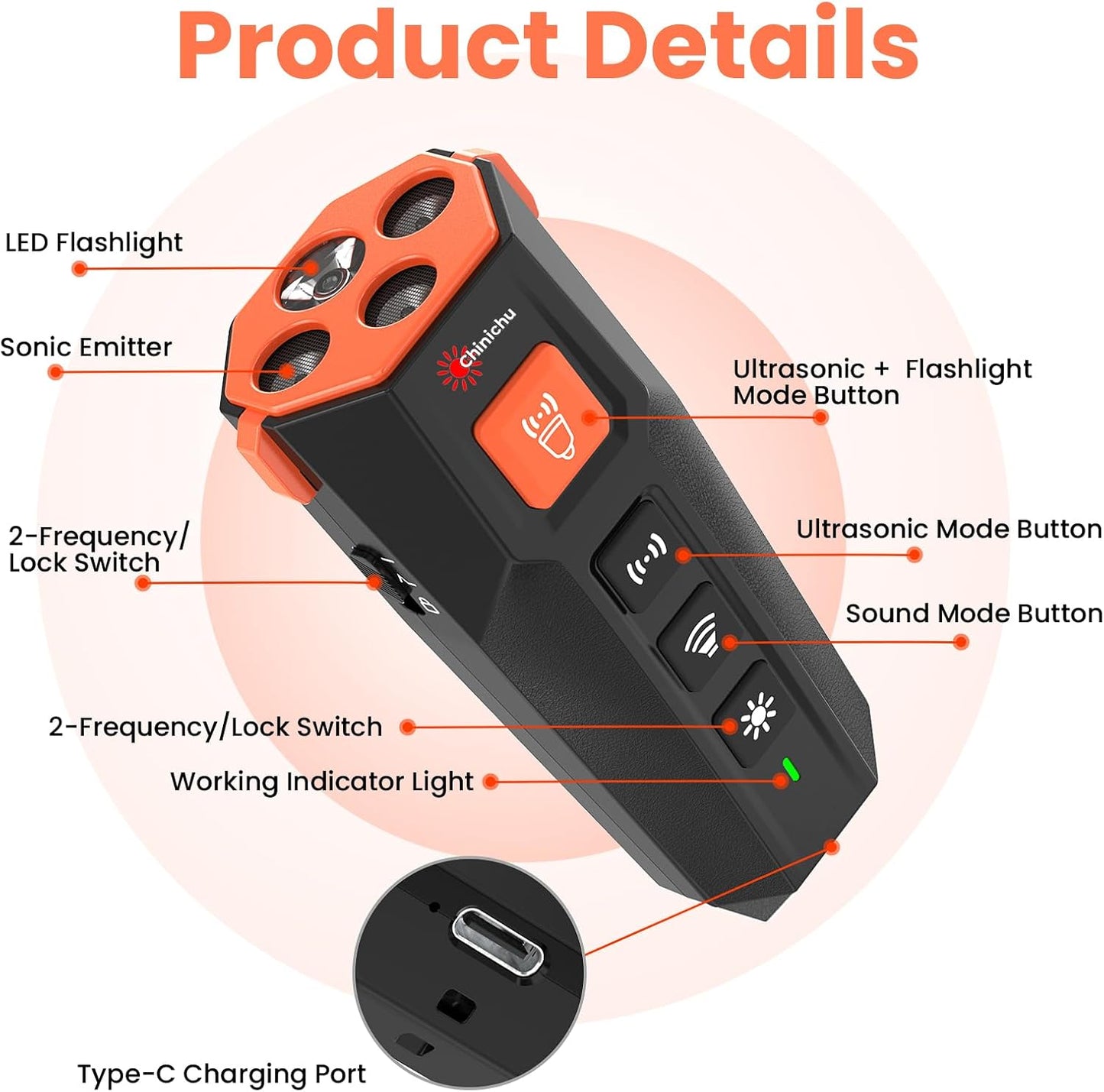 Newest Ultrasonic Dog Trainer Device – Bark Deterrent – Dog Training and Behavior Aids (Black)