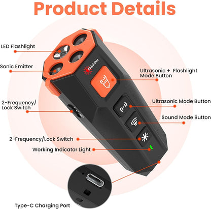 Newest Ultrasonic Dog Trainer Device – Bark Deterrent – Dog Training and Behavior Aids (Black)