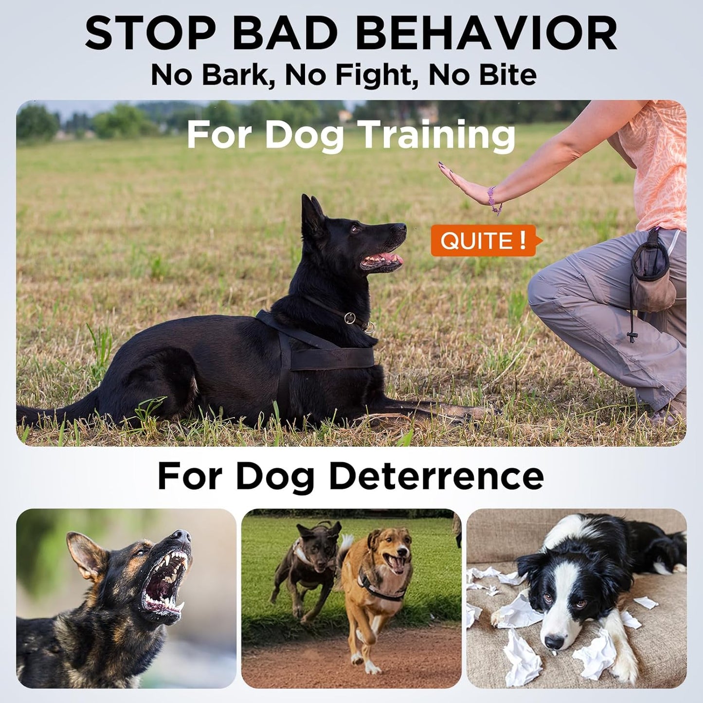 2024 Dog Bark Deterrent Device, Anti-Bark Device for Dog Training & Behavior Aid, No Need to Yell or Pat, Simply Point at the Dog within 35Ft, Ultra-Bright LED Flashlight | Bark Collar Alternative
