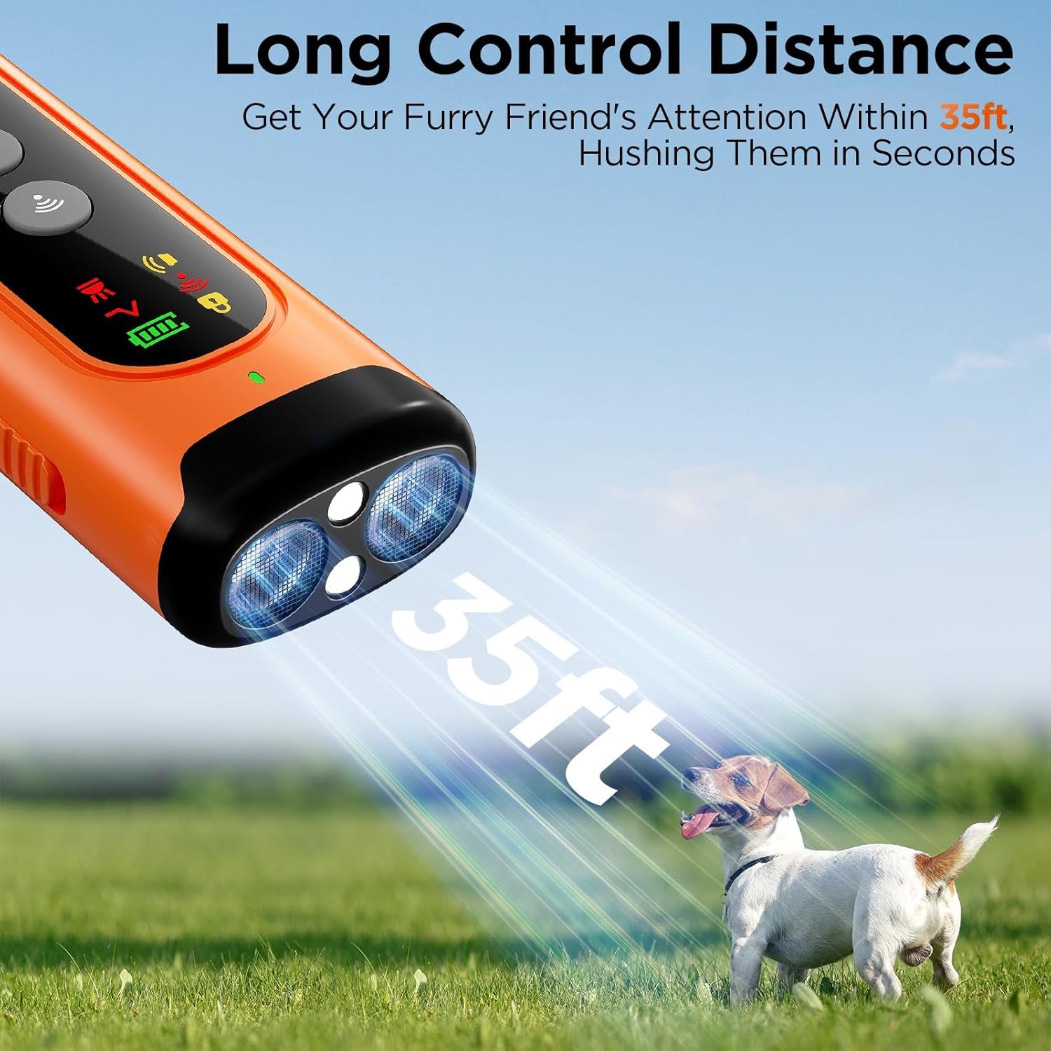 2024 Dog Bark Deterrent Device, Anti-Bark Device for Dog Training & Behavior Aid, No Need to Yell or Pat, Simply Point at the Dog within 35Ft, Ultra-Bright LED Flashlight | Bark Collar Alternative