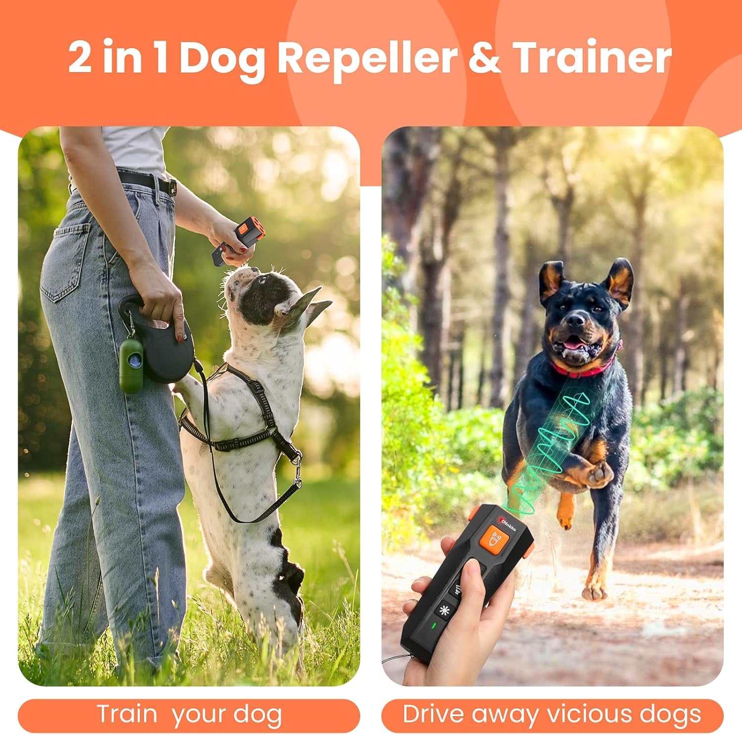 Newest Ultrasonic Dog Trainer Device – Bark Deterrent – Dog Training and Behavior Aids (Black)